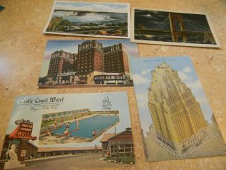 Five Vintage York City Postcards Hotel Yorker Hotel Concourse Plaza