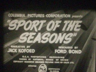 16mm Sport Of The Seasons Columbia Pictures 1937 Golf Boxing Hockey Football