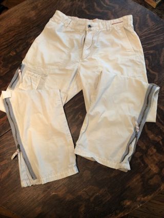 Rare Vintage Guess Company Ultra - Lightweight Cotton Pants Zipper Ankles 32x32