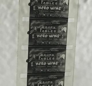 Exc Orig Hero Wins 1925 Aesops Fable 16mm Paul Terry/van Beuren Silent Cartoon