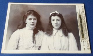 Victorian Cvd Carte De Visite - 2 Young Girls,  By G.  W.  Austen,  6.  5” (16.  5cm) Tall