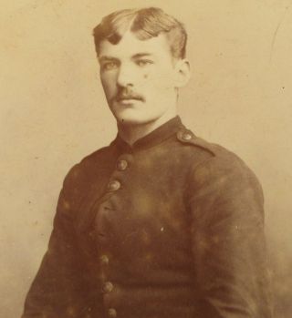 CABINET CARD SOLDIER UNIFORM BY GUY CORK IRELAND READING CARD LETTER 2