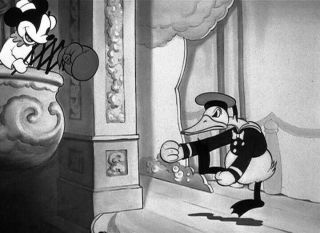 1934 16mm B&w Film - Donald Duck " Getting The Hook " - From Orphan 