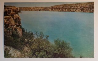 " Devils Lake,  An Outstanding Fishing Spot " West Texas.  Vintage Postcard