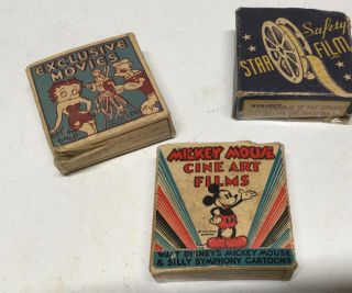 Mickey Mouse Walt Disney,  Popeye And Betty Boop,  Charlie B & W (3) 16mm Films