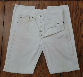 Vintage 80s Levi 501 Xx White Jeans Size 30 X 31 Made In Usa Rare