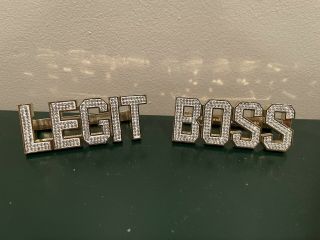 Official Wwe Authentic Sasha Banks " Legit Boss " Studded Ring Set 2016 Rare