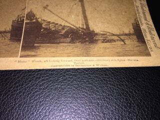 1898 Stereoview Card Of The Wreckage Of The Battle Ship Maine In Havana Harbor 3