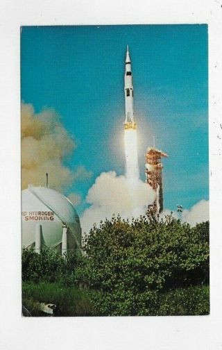 Vintage Chrome Postcard Kennedy Space Center Fl Nasa Apollo 15 Liftoff M2074