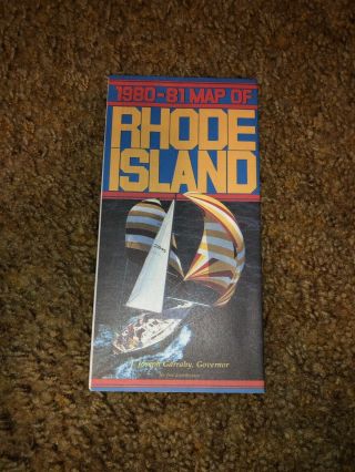 Vintage 1980 - 1981 Map Of Rhode Island From The Governor Old Stock