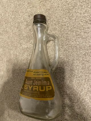 12 Ounce Aunt J.  Syrup 12 Oz Bottle.  Rare Vintage Collectible.  Excon