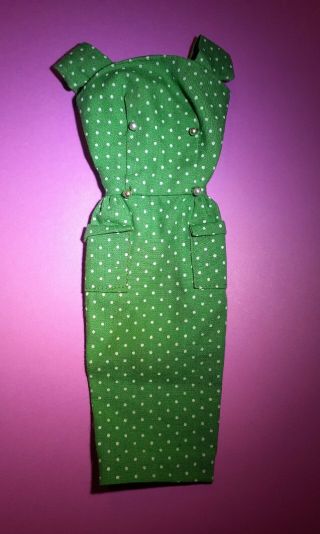 Rare Vintage Barbie Green Polka Dot Sheath Dress Near
