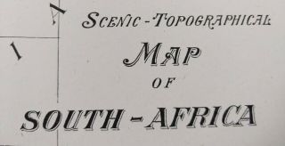 Vintage 1900 South Africa Topographical Map 22 " X14 " Old Antique