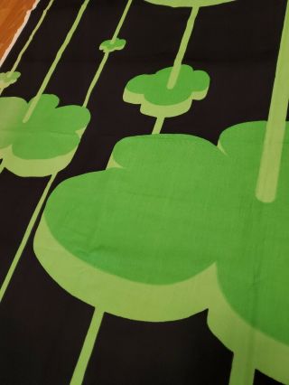 Awesome RARE Vintage Mid Century retro 70s Tampella huge green clouds fabric 2