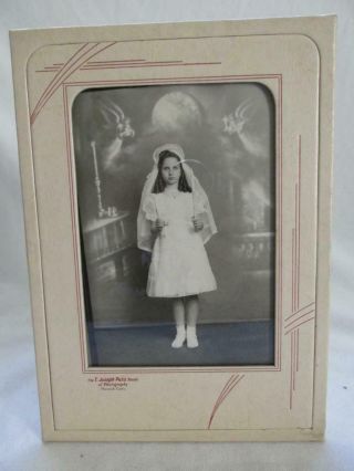 Vintage 1930s/40s Girl First Communion Photo - Norwich Conn - Exc Cond 5x7 Puza