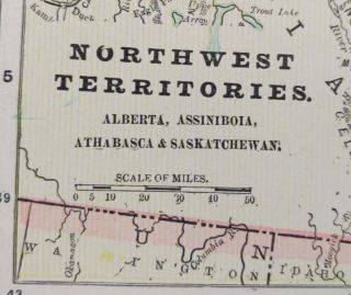 Vintage 1900 Northwest Territories Map 11 " X14 " Old Antique Calgary