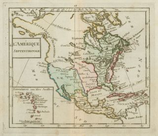 Old Antique Engraved Map Of North America From Around 1770 Amerique