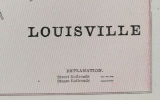 Vintage 1900 Louisville Kentucky Map 14 " X11 " Old Antique Portland