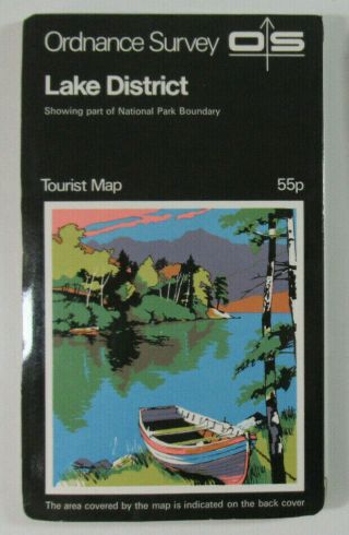 1971 Old Vintage Os Ordnance Survey One - Inch Tourist Map The Lake District