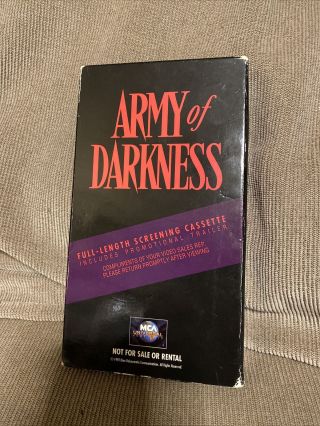 Army Of Darkness Promotional Rare Vhs Horror Promo Screener Demo Evil Dead
