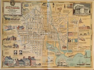 Historical Map Of Old Baltimore Art