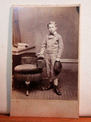 Young Boy In Smart Suit With Hat - Victorian Fashion Cdv By Edwards,  Salisbury