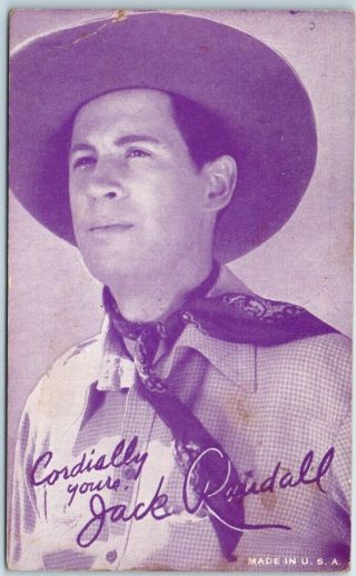 Vintage Cowboy Actor Mutoscope Arcade Card Jack Randall Westerns Film C1940s