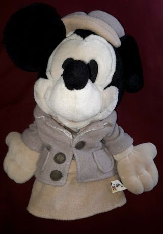 Black And White Detective Mickey Mouse Golf Club Cover Disney Rare 13 Inch Plush