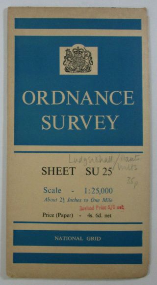 1958 Old Vintage Os Ordnance Survey 1:25000 First Series Map Su 25 Collingbourne