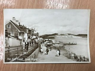 The Sea Front,  Lyme Regis,  (real Photo) Vintage Postcard,  Posted