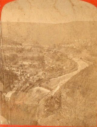 City Of Mauch Chunk From South Mountain,  Lehigh Valley R.  R.  Stereoview Photo