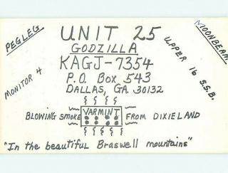 Vintage Qsl Ham Radio Card Dallas Georgia Ga T1744