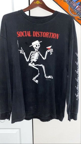 Vintage Social Distortion Band Long Sleeve T - Shirt Rare 90’s Vtg Metal Punk Xl
