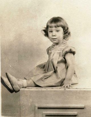 Bb88 Vintage Photo Little Girl Posing,  " Esther Liberman " C 1942