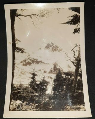 Vintage 1927 Photo Showing View Of Mt.  Eccles Taken By H.  W.  Stewert Cordova Alaska