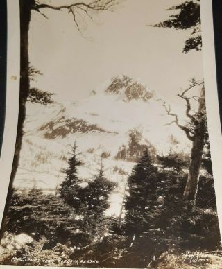 Vintage 1927 photo showing view of Mt.  Eccles taken by H.  W.  Stewert Cordova Alaska 2