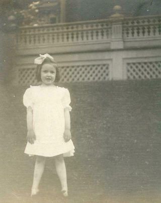 Aa55 Vtg Photo Little Girl In Her Birthday Dress C 1908