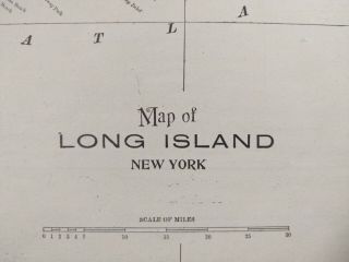 Vintage 1900 Long Island Map 14 " X11 " Old Antique Kings Nassau Queens