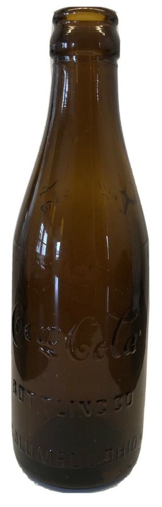 Rare Amber Coke Bottle Columbus,  Ohio Oh Ca.  1910