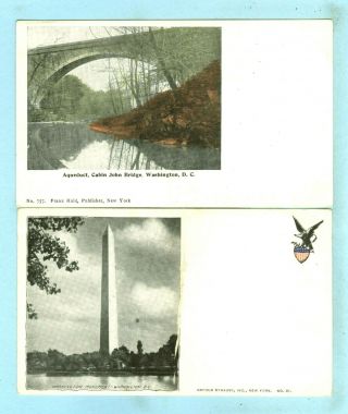 2nd 2 Of 4 Vintage,  " Aqueduct,  Cabin John Bridge & Washington Monument,  Dc ".