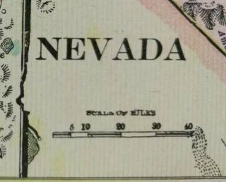Vintage 1903 Nevada Map 11 " X14 " Old Antique Carson City Reno Sparks