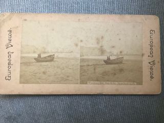 Stereoview.  Scarborough.  ‘waiting For The Tide’ European Views Series