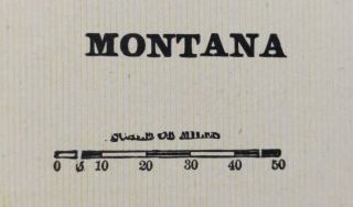 Vintage 1900 Montana Map 22 " X14 " Old Antique Billings Helena Missoula