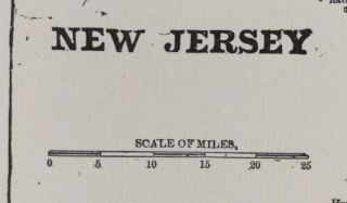Vintage 1900 Jersey Map 11 " X14 " Old Antique Newark Princeton