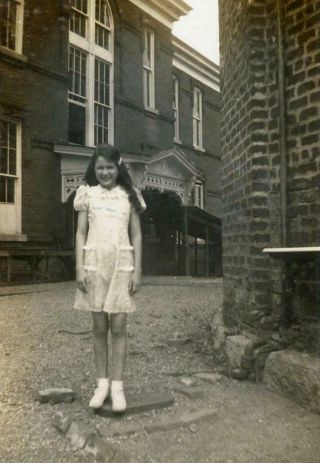 203 Vtg Photo School Girl,  First Day Of School C 1930 
