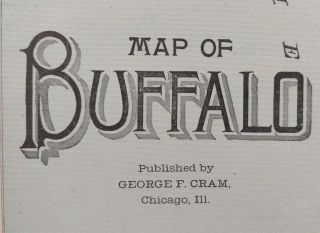 Vintage 1902 Buffalo York Map 14 " X22 " Old Antique Niagara Falls