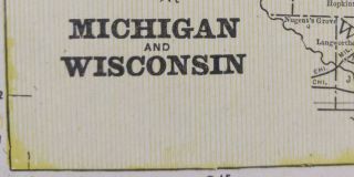 Vintage 1900 Michigan Wisconsin Map 22 " X14 " Old Antique Escanaba