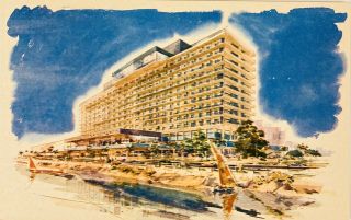 Nile Hilton Hotel,  Cairo,  Egypt Vintage Postcard,  Art Picture,  Not Photograph