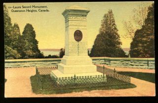 Vintage Postcard View Of Laura Secord Monument Queenston Heights Canada