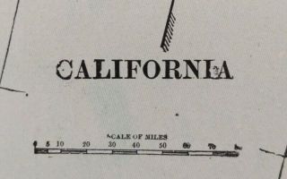 Vintage 1900 California Map 14 " X22 " Old Antique Hollister Sacramento